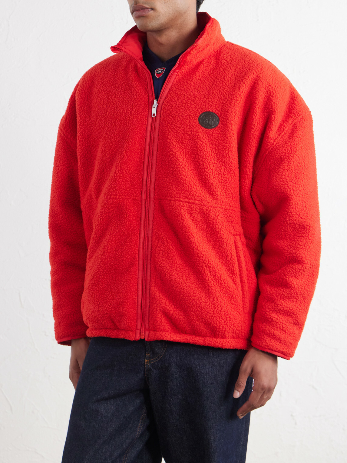 Willy Chavarria - Logo-Appliquéd Fleece Jacket - Red