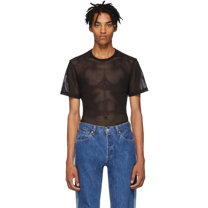 Photo: Helmut Lang Black Mesh Logo T-Shirt