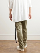 DRKSHDW by Rick Owens - Berlin Eyelet-Embellished Cotton-Jersey Drawstring Trousers - Green