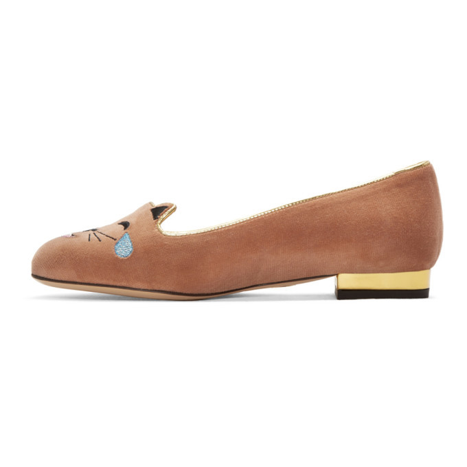 Charlotte olympia store velvet kitty flats