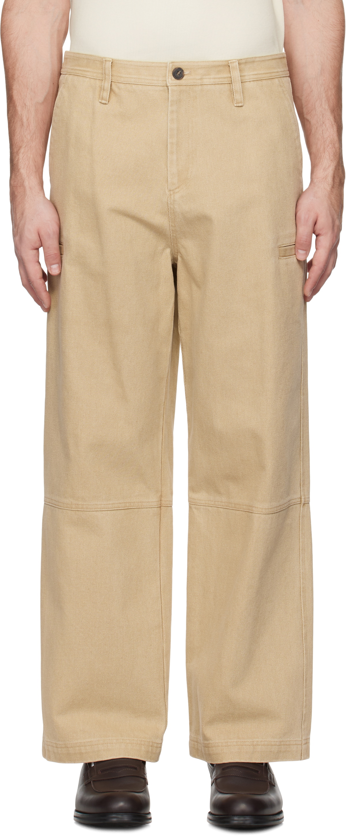 LE17SEPTEMBRE Tan Washed Side Pocket Jeans