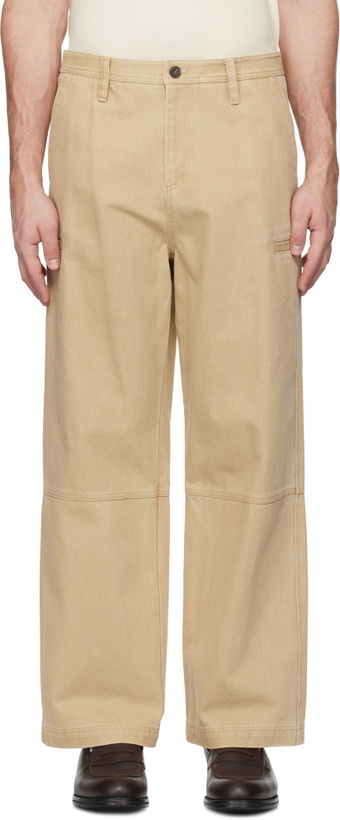 Photo: LE17SEPTEMBRE Tan Washed Side Pocket Jeans