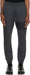 Thom Browne Gray Solid Loopback 4-Bar Sweatpants