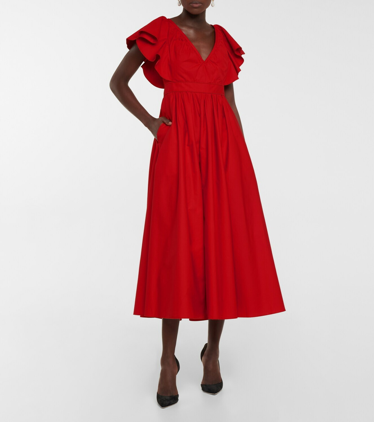 Giambattista Valli Ruffled cotton midi dress
