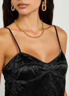 Meryll Rogge Ruffle hem Satin top Black
