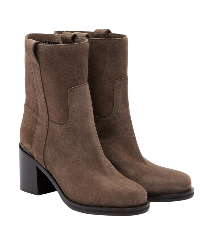 Photo: Brunello Cucinelli Monili suede ankle boots
