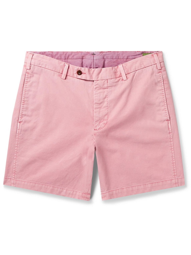 Photo: Sid Mashburn - Slim-Fit Garment-Dyed Cotton-Twill Shorts - Pink