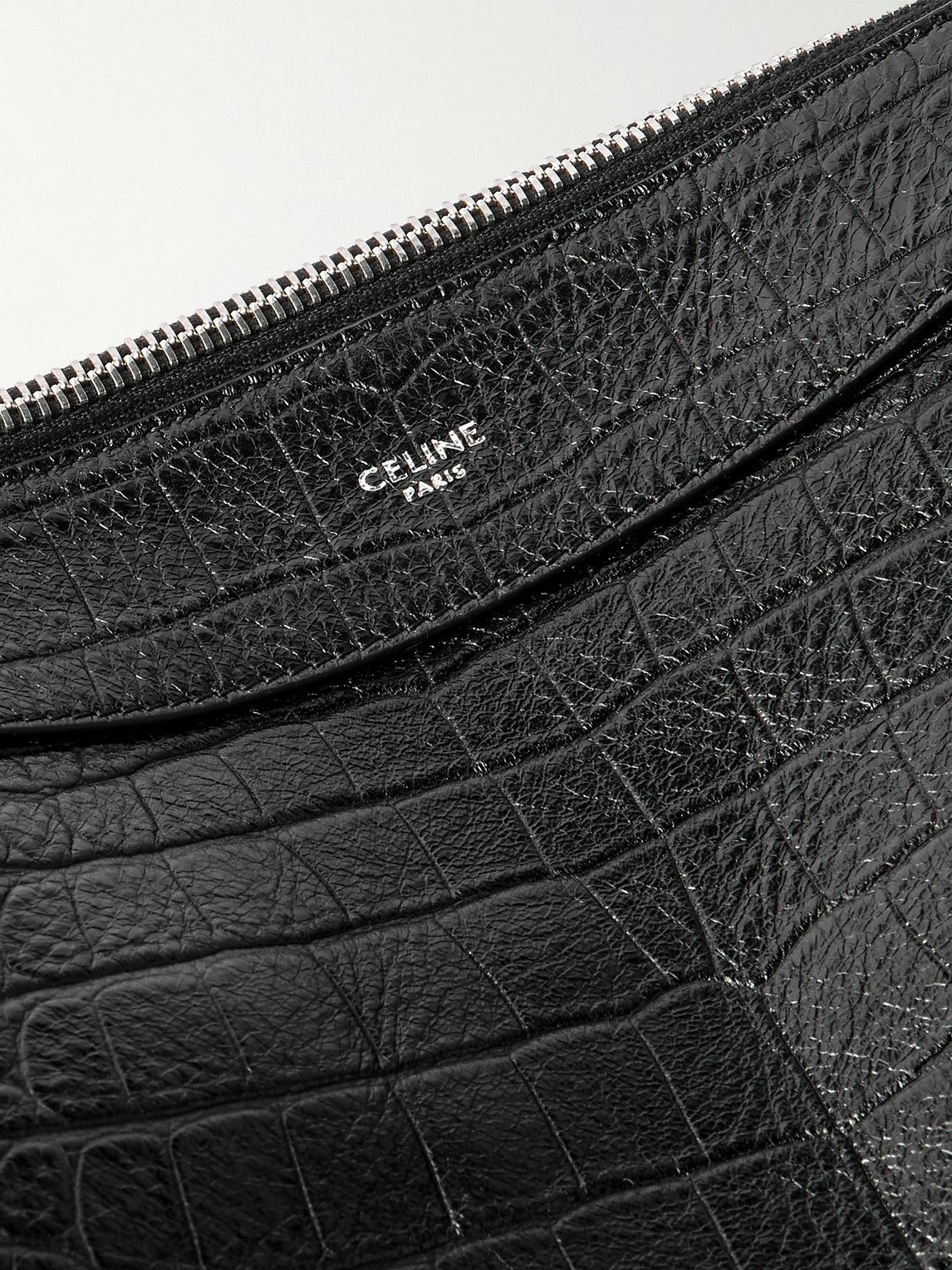 CELINE - Romy Large Croc-Effect Leather Messenger Bag