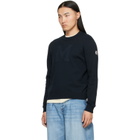 Moncler Navy Monogram Cotton Blend Sweater