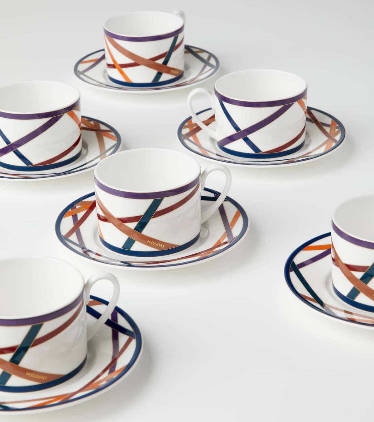 Missoni Nastri set of 6 teacups and saucers