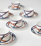 Missoni Nastri set of 6 teacups and saucers