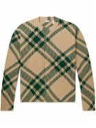 Burberry - Checked Ribbed Wool-Blend Cardigan - Neutrals