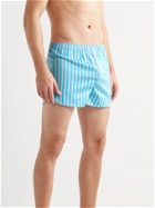 DEREK ROSE - Wellington 51 Striped Boxer Shorts - Blue