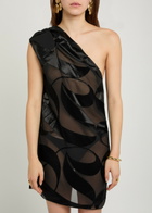 Delos Amaris Devoré Georgette Mini Dress Black