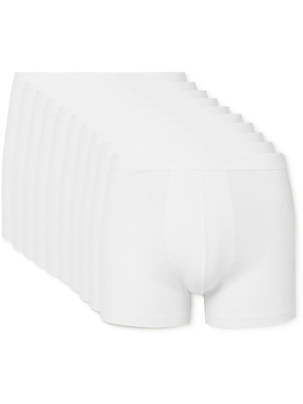 Photo: Organic Basics - Ten-Pack Stretch Organic Cotton-Jersey Boxer Shorts - White