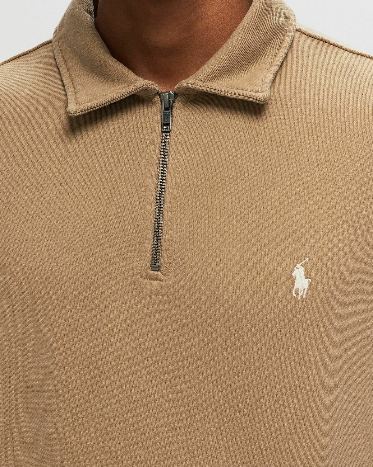 Polo Ralph Lauren Long Sleeve Sweatshirt Brown Half Zips Polo