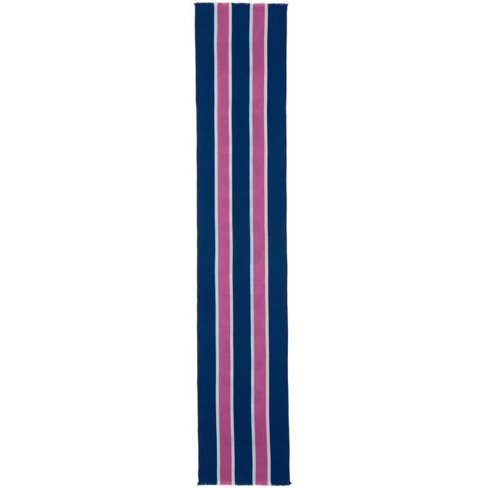 Photo: Palm Angels Blue and Pink Striped Scarf