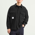 WTAPS Men's Poly Fleece Back Motif Overshirt in Black