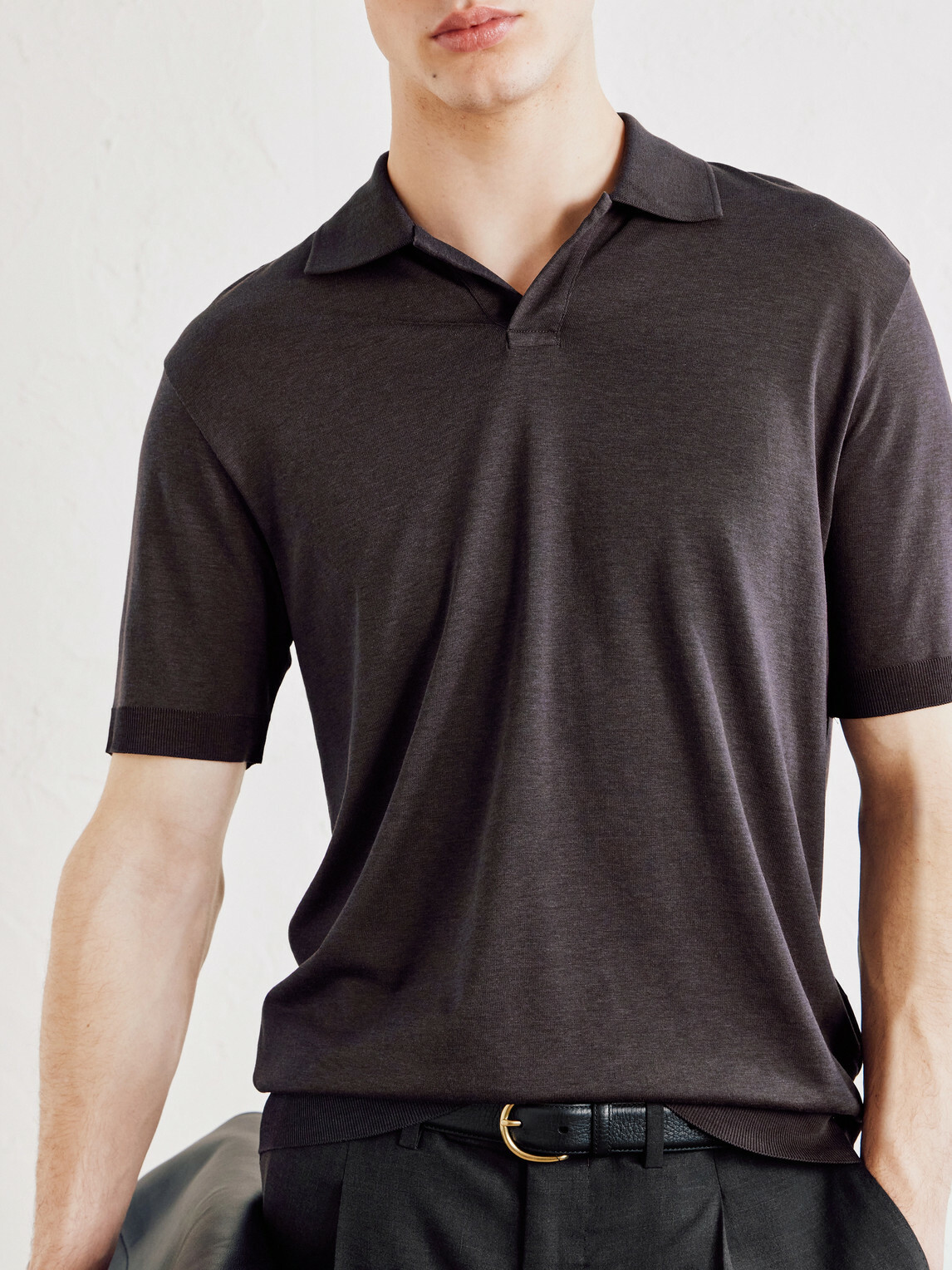Altea - Pierre Lyocell and Cotton-Blend Polo Shirt - Brown