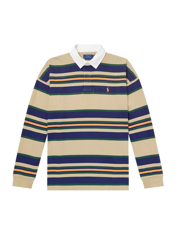 Photo: Polo Ralph Lauren - Logo-Embroidered Striped Cotton Polo Shirt - Blue