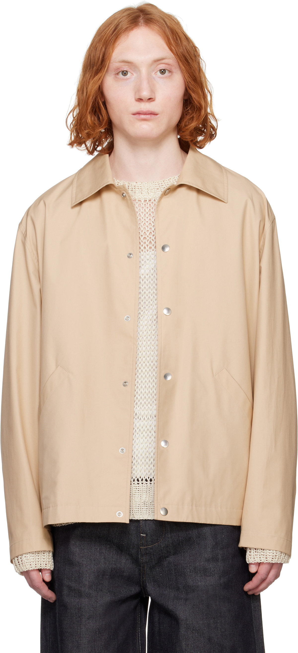 Jil Sander Beige Logo Jacket Jil Sander
