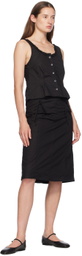 Deiji Studios Black Double Lace Up Midi Skirt