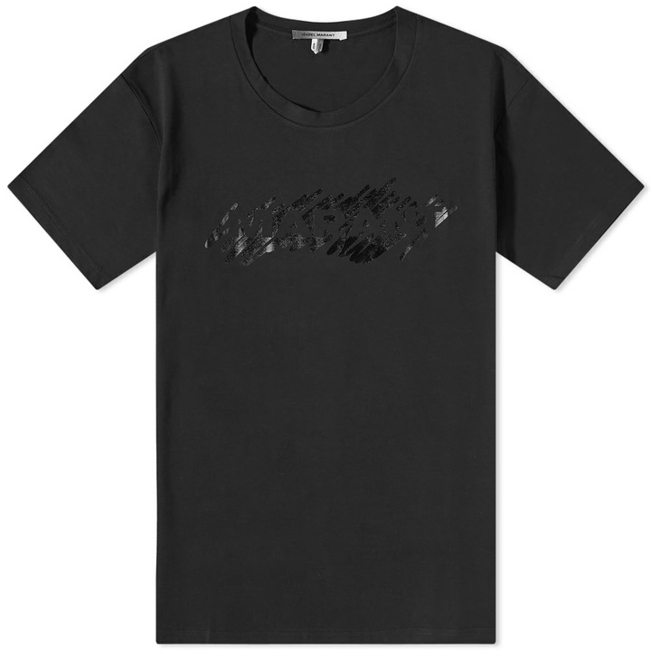 Photo: Isabel Marant Men's Hanorih Foil Logo T-Shirt in Black