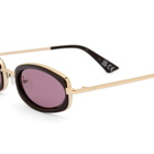 Le Specs Mecharo Sunglasses in Gold/Dark Chocolate 