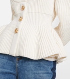 Alexander McQueen Peplum wool and cashmere cardigan