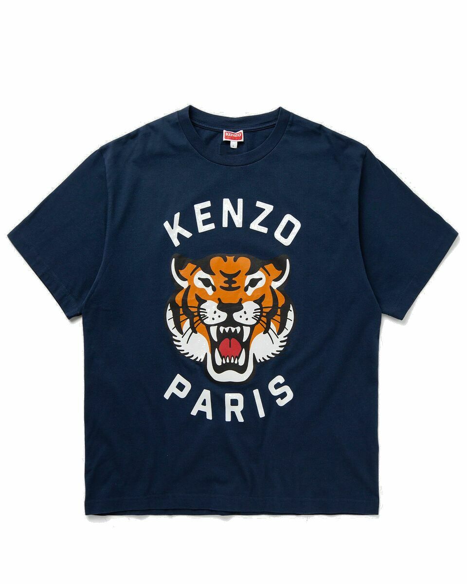 Photo: Kenzo Lucky Tiger Oversize Tee Blue - Mens - Shortsleeves