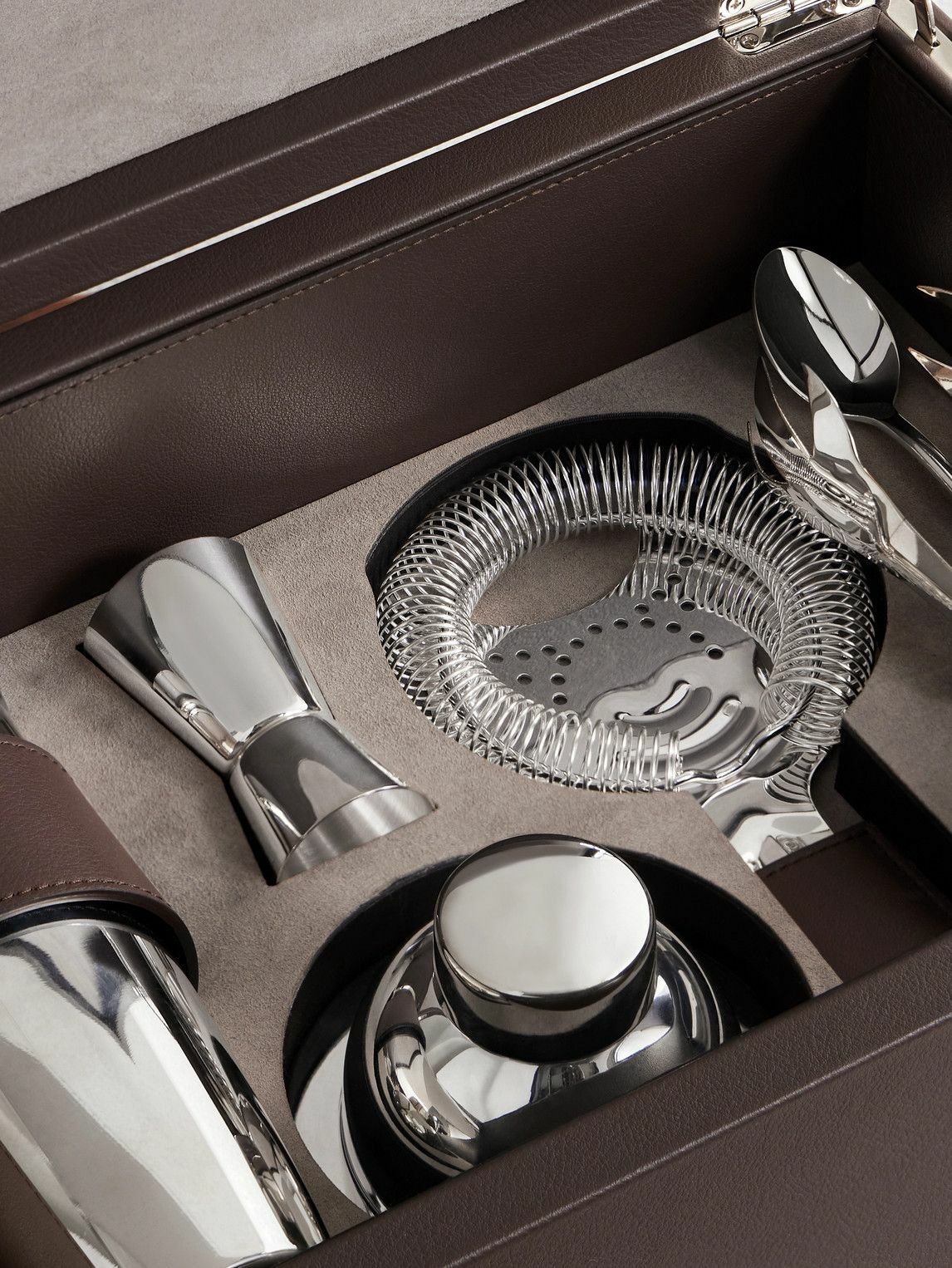 Brunello Cucinelli - Stainless Steel and Leather Cocktail Set