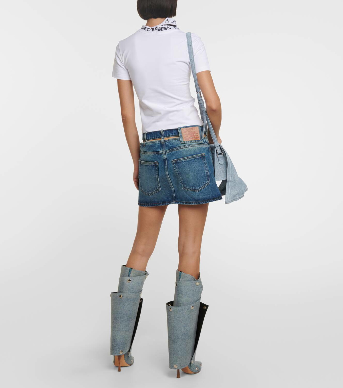 Y/Project Y Belt denim miniskirt