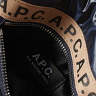 A.P.C. Men's Repeat Logo Neck Pouch in Steel Blue