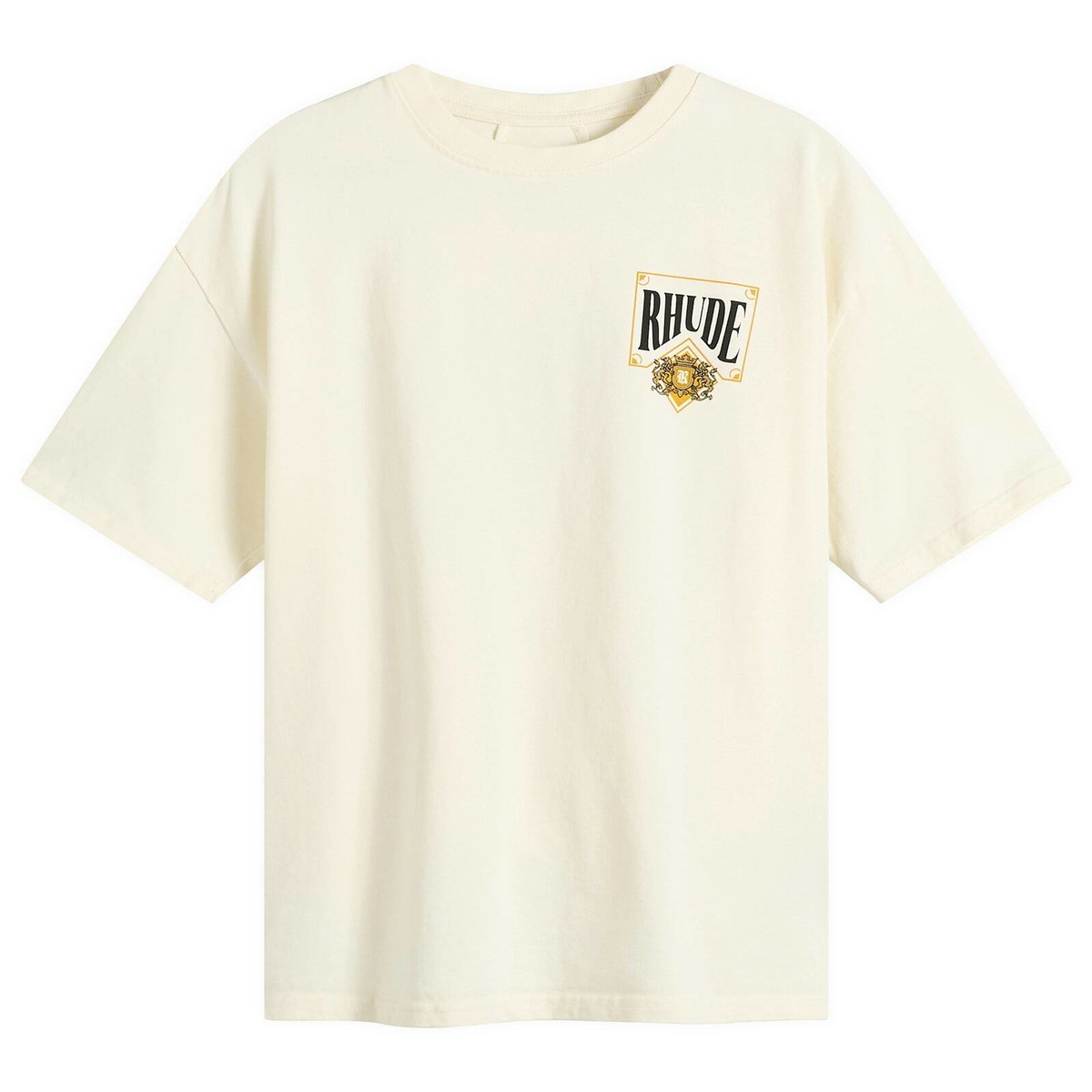 Rhude Men's Playing Card T-Shirt in Vintage White/Yellow