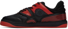 Gucci Black & Red Basket Low Sneakers