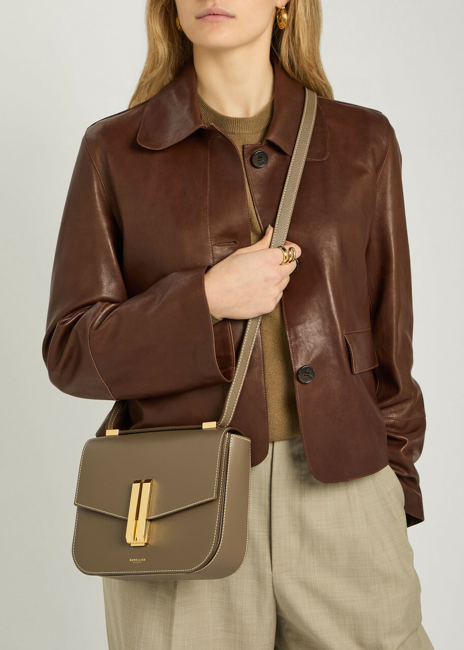 Demellier The Vancouver Grained Leather Cross-body bag - Taupe - One Size