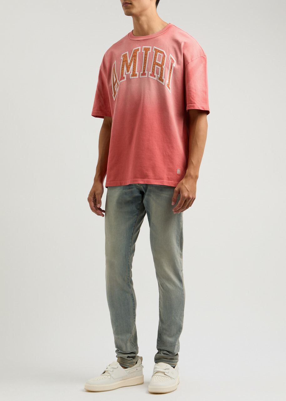 Amiri Logo-appliquéd Faded Cotton T-shirt Red Amiri