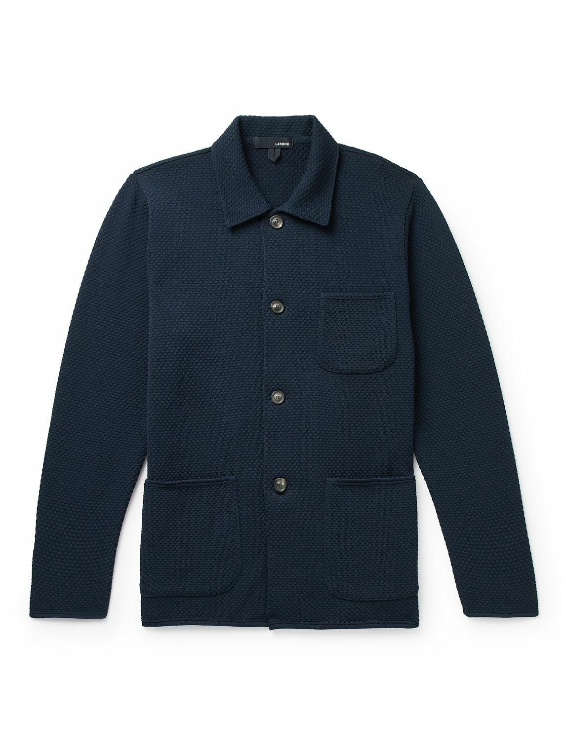 トップス 24ss LARDINI cardigan Lardini - Cotton-Piqué Cardigan - Blue Lardini