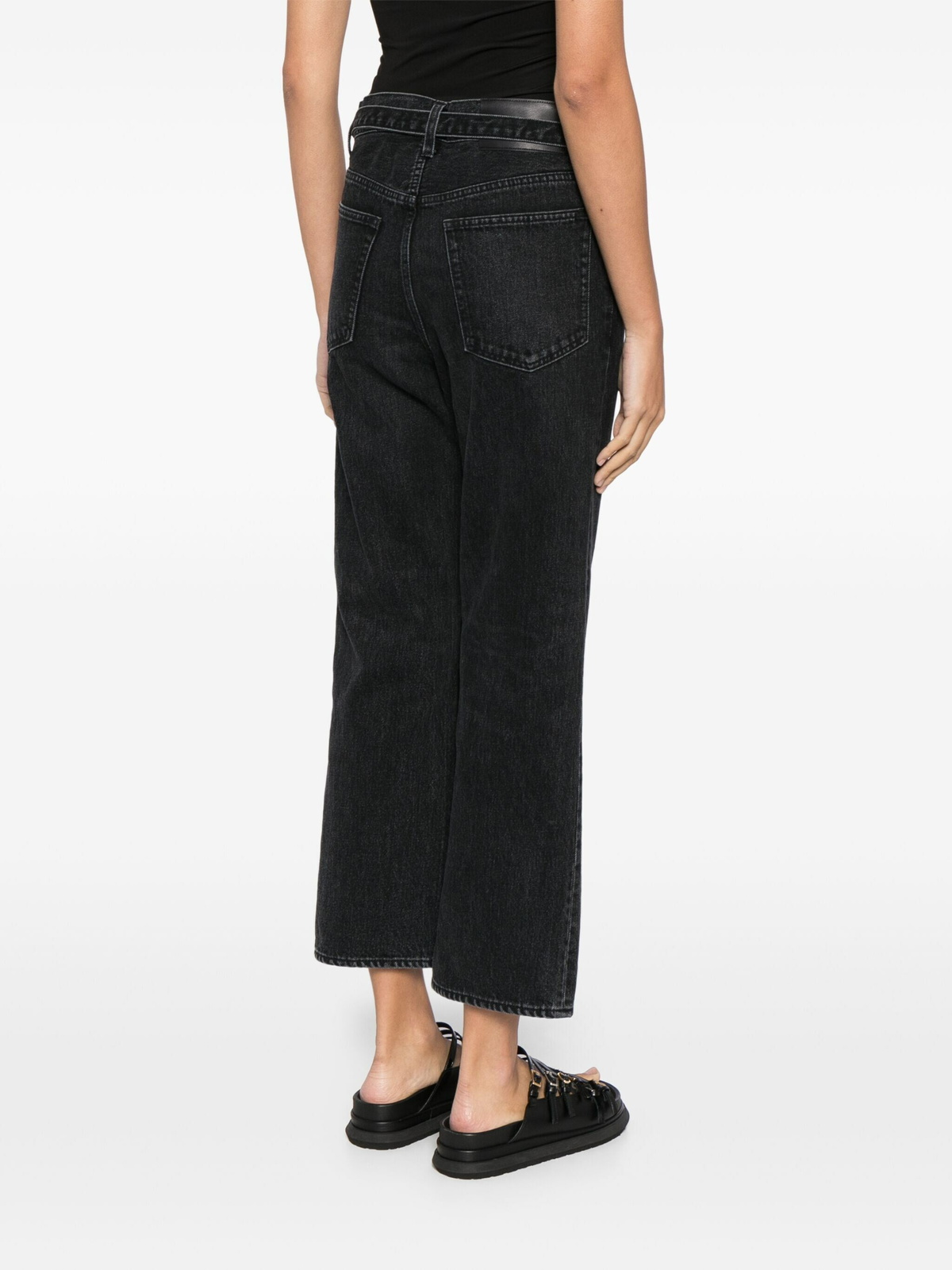 Sacai Boot Cut Denim Pants in Black