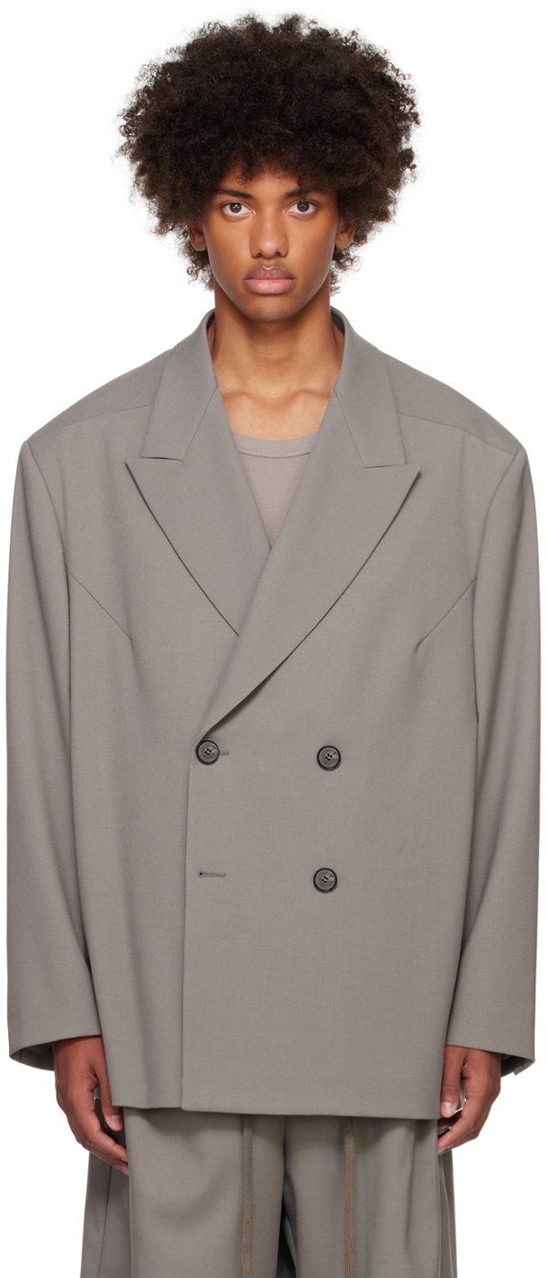 Entire Studios Gray Double Breasted Blazer Entire Studios
