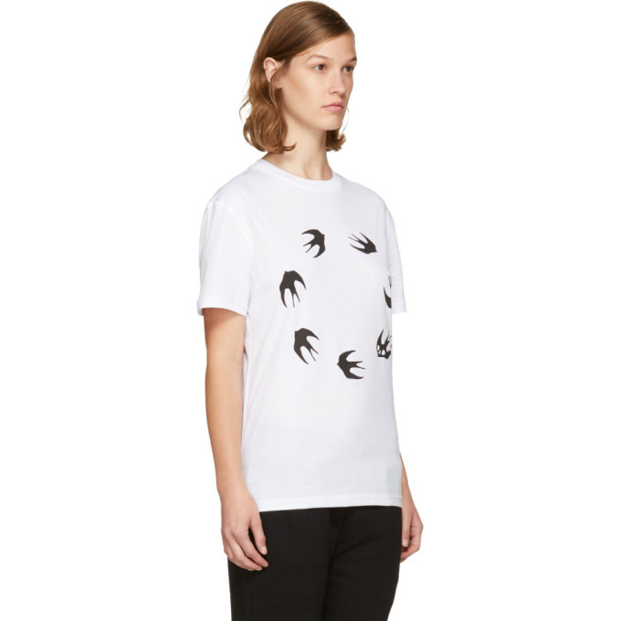 McQ Alexander McQueen White Circle Swallow T Shirt McQ Alexander McQueen