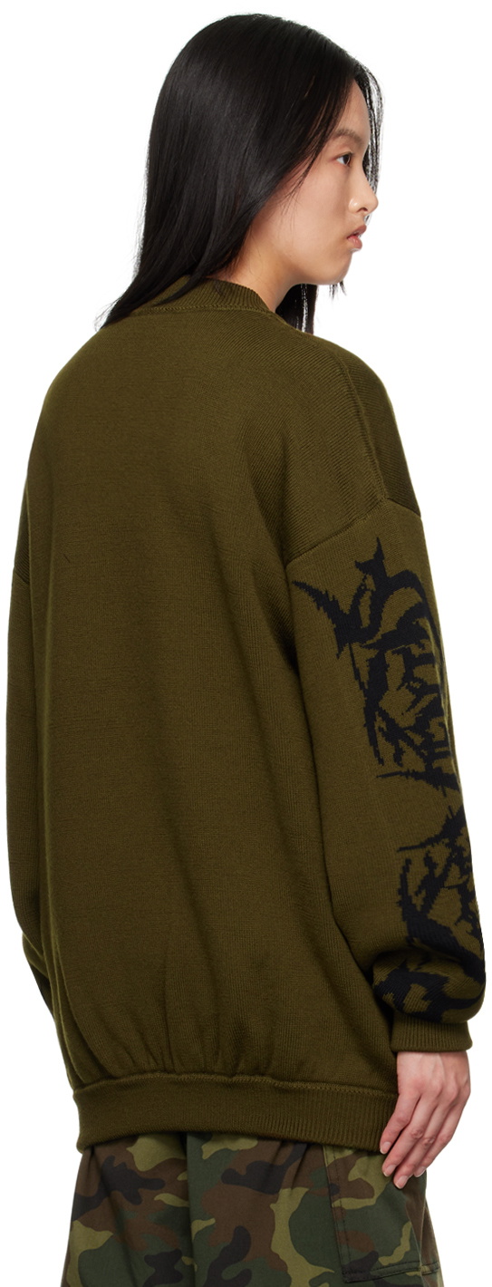 VETEMENTS Khaki Jacquard Sweater