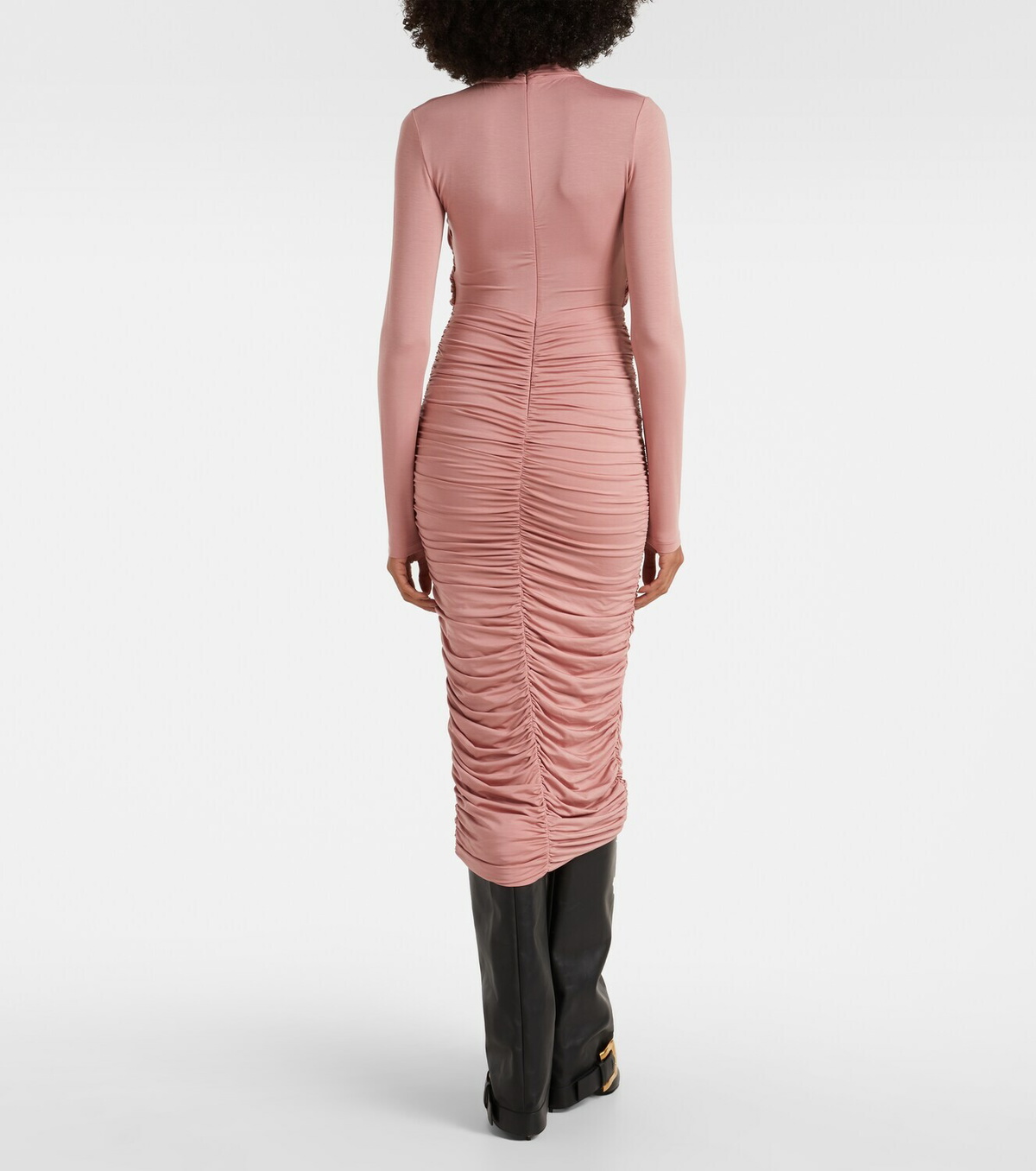 Balmain Ruched jersey midi dress