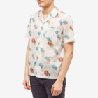 Wood Wood Men's Short Sleeve Brandon Abstract Shirt in White All Over Print