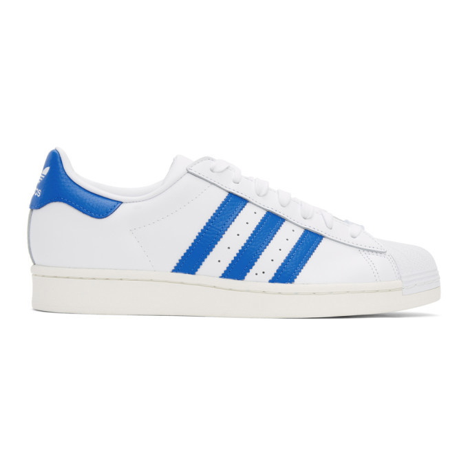 Photo: adidas Originals White and Blue Superstar Sneakers