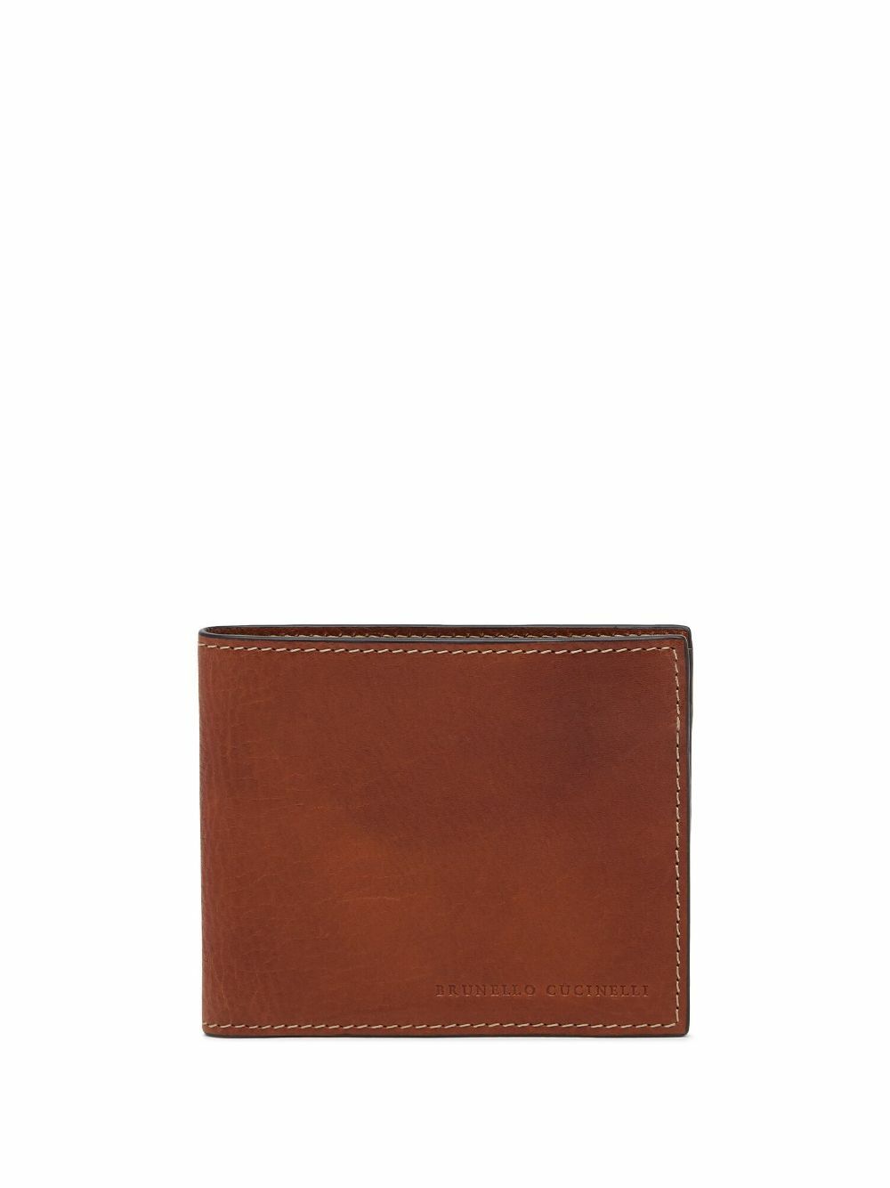 Brunello Cucinelli Brown Logo Leather Bifold Wallet Brunello Cucinelli