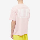 VTMNTS Men's Big Barcode T-Shirt in Baby Pink