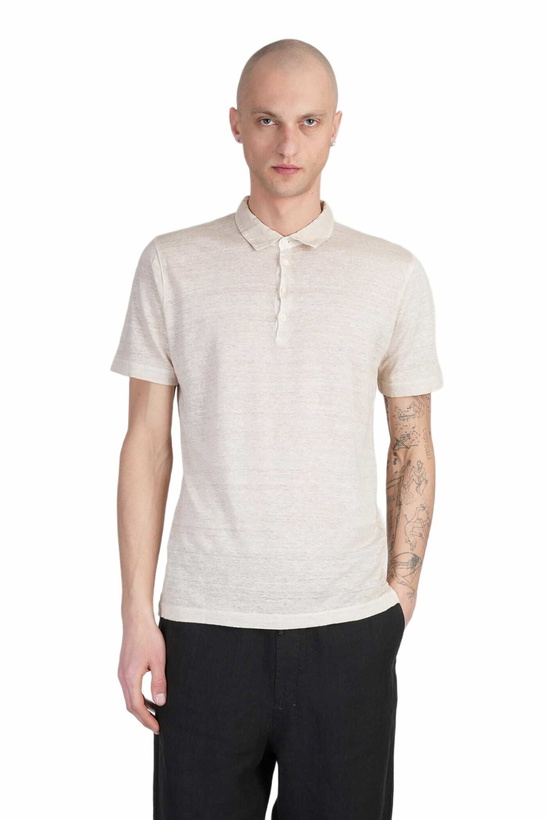 Photo: 120% Lino Polo In Beige Linen