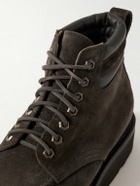 Yuketen - Leather-Trimmed Suede Boots - Brown