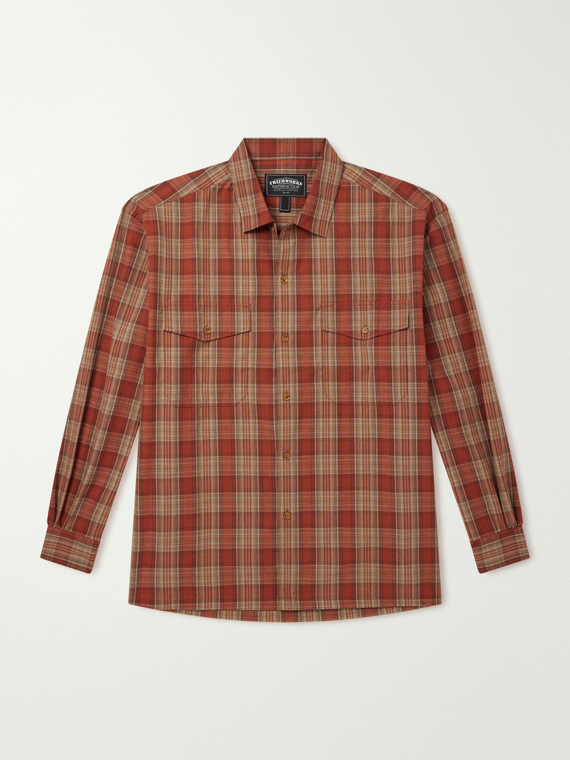 FrizmWORKS - Checked Cotton Shirt - Orange